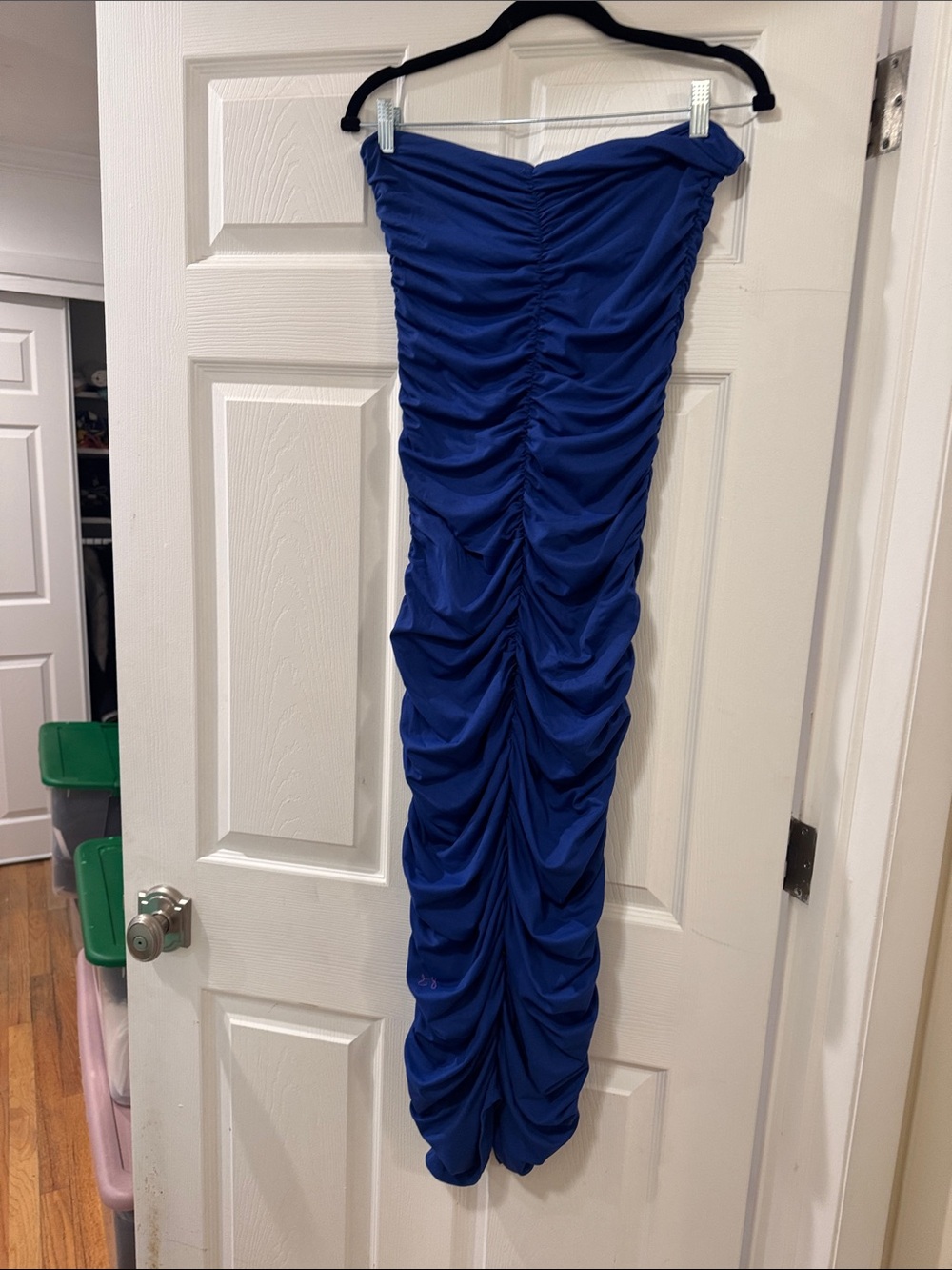 Susana Monaco Royal Blue Ruched Strapless Maxi Dress
